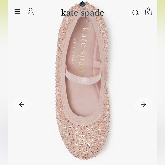 Kate Spade Violette Suede Embellished Flats Blush Mochi Pink 8.5 - Picture 2 of 10